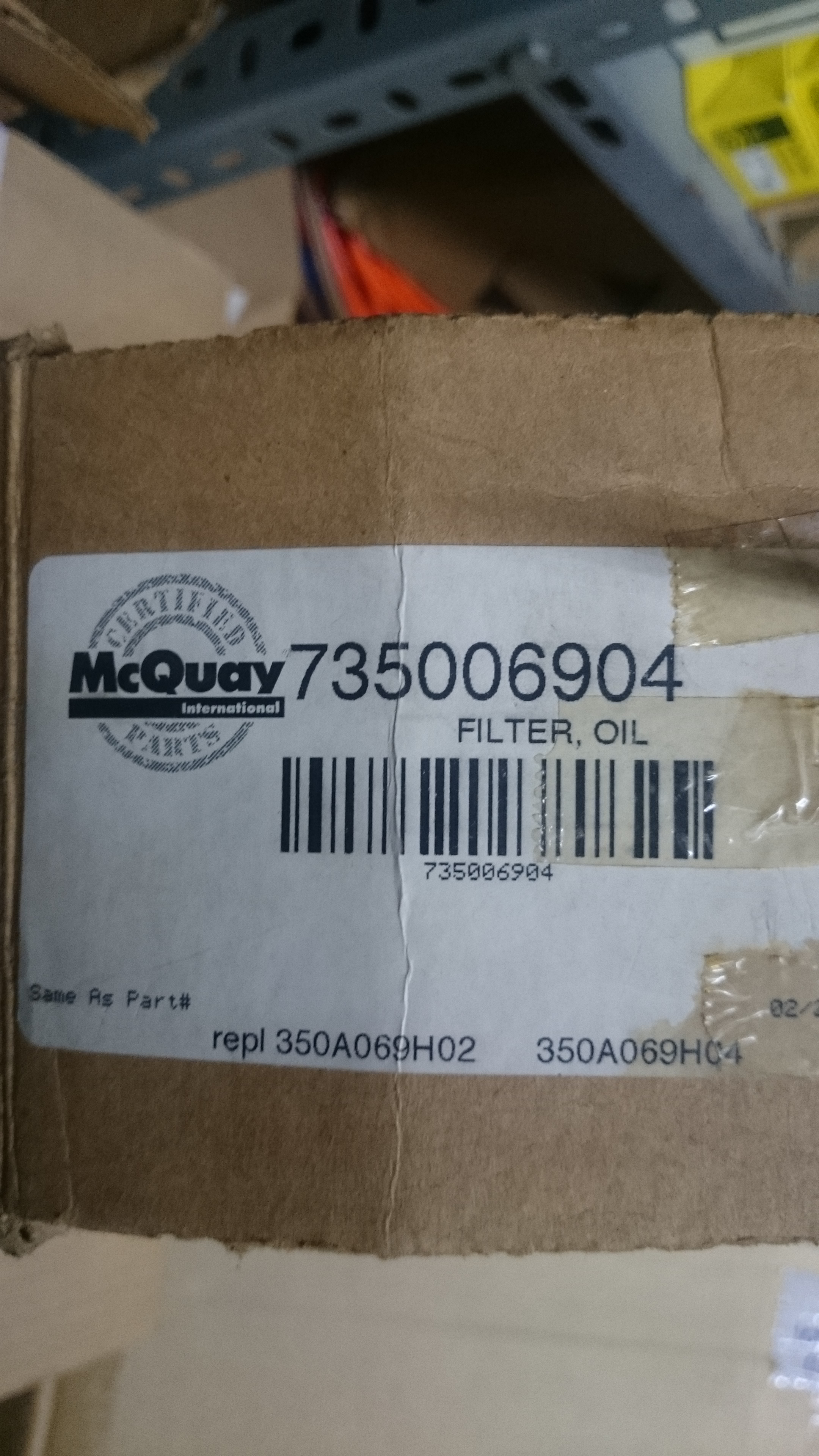 735006904 mcquay oil filter